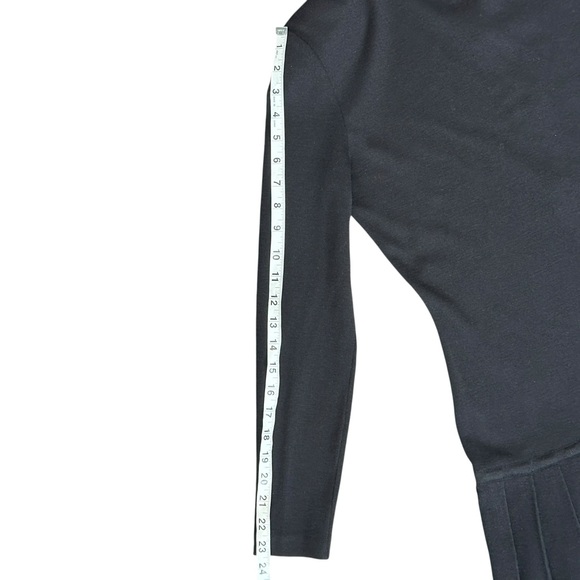 Vintage Nina Patrick Wool Blend Drop Waist Pleated Long Sleeve Dress Black Small - Picture 8 of 8